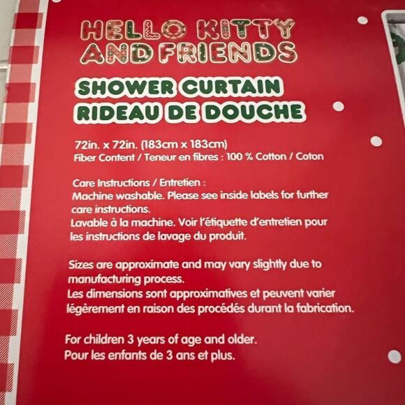 Hello Kitty Christmas Shower Curtain - Picture 4 of 4